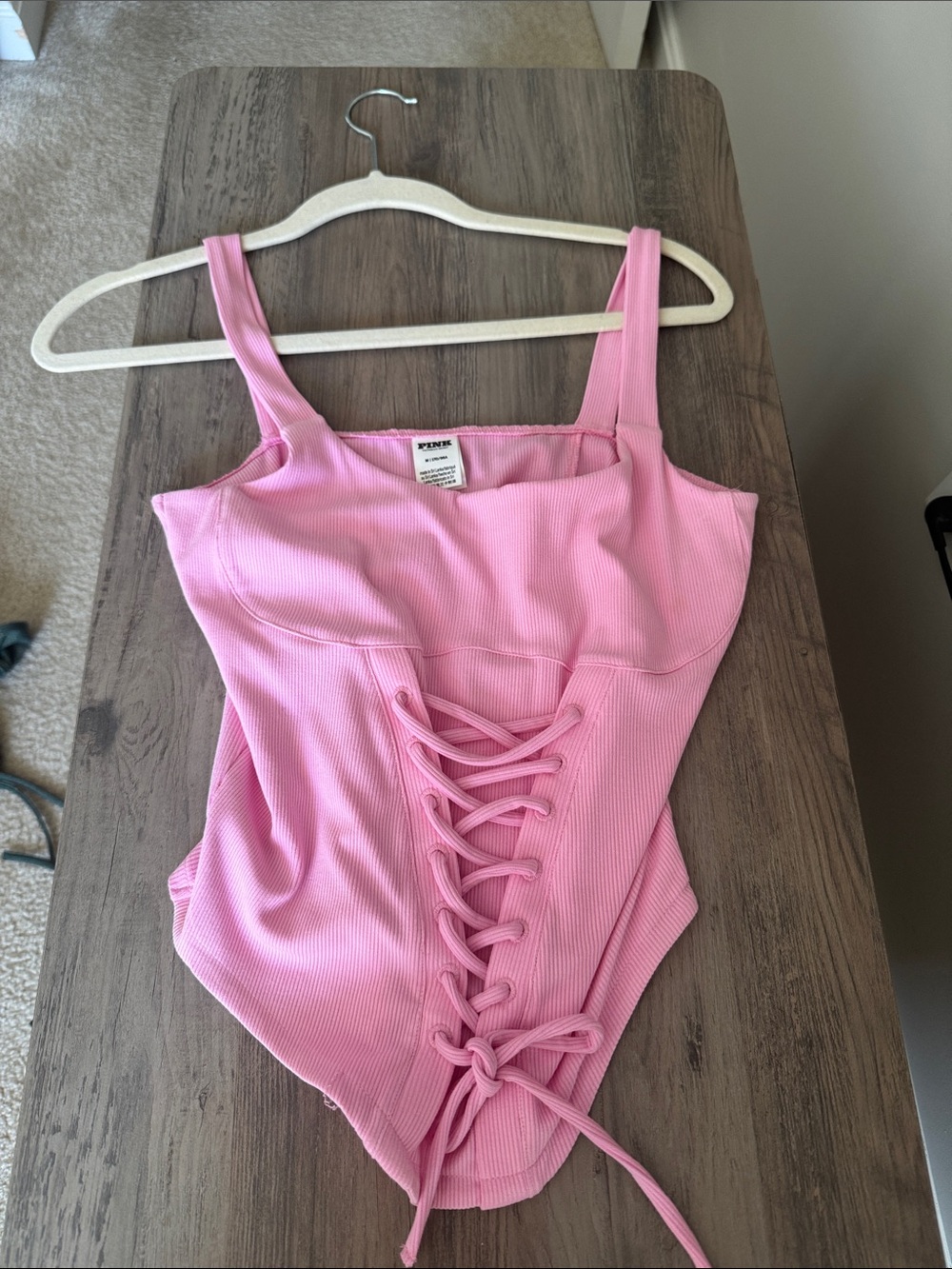 Pink Girls' Lace-Up Top